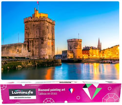 Diamond Painting Broderie Diamant LUMINLIFE 70x50cm, 5D, diamants ronds - Porte de la Rochelle