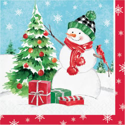 16 Serviettes Bonhommes de Neige