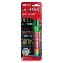 Apli 13958 - Marqueur craie liquide effaçable pointe ronde écriture verte diàmètre 5.5mm