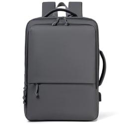 Sac À Dos Ordinateur Grande Capacité Imperméable Avec Port USB Noir Gris foncé YONIS