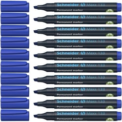 Lot de 10 marqueurs permanents pointe biseautée 1+4 mm - SCHNEIDER - Bleu - Maxx 133