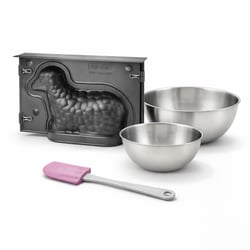 Set pâtisserie avec moule agneau de Pâques 3D 700 ml, 2 bols à mixer et spatule Zenker