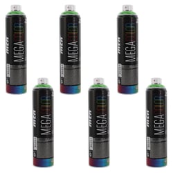Lot de 6 Sprays de Peinture Mega Colors 600ml - Vert Guacamole - Mtn