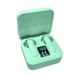 Ecouteurs Bluetooth Sport Affichage Digital Autonomie 3h Léger Type-C Noir Vert YONIS