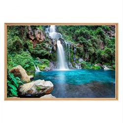 Tableau mural mat encadré cascade 65x97 cm