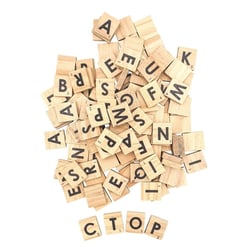 MégaCréa DIY - Lettres carré en bois Alphabet intelligent 120 pièces