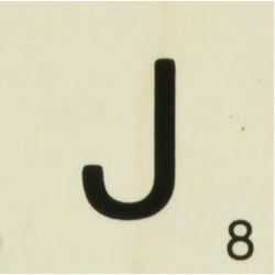 Grande lettre en bois façon scrabble 10 cm Lettre J