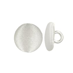 Bouton recouvert satin (12mm - Blanc)