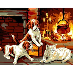 Princesse - Canevas antique Une soirée d'hiver 50x65cm