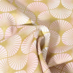 Tissu coton imprimé  Golden Vibes Robert Kaufman Fleuris sur fond Crème