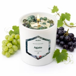 Bougie pierres Agate - parfum Raisin Divin - Sloya