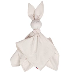 Doudou Lapin  en gaze de coton, Jeanne
