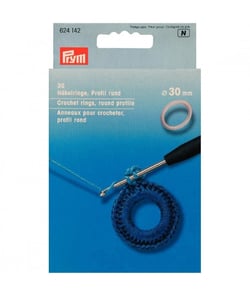 Lot de 30 Anneaux pour crocheter 30 mm rond - Prym Blanc