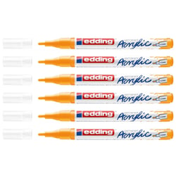 Lot de 6 marqueurs peinture acrylique pointe fine EDDING Jaune soleil 1-2 mm