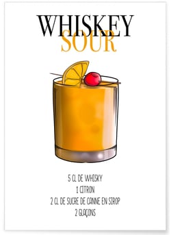 Affiche Cocktail Whiskey Sour | A3 : 29,7x42cm