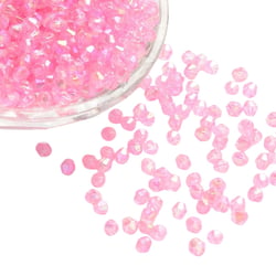 200 PERLES TOUPIES bicone a facettes Rose clair avec reflets AB 6 mm Acrylique - creation bijoux