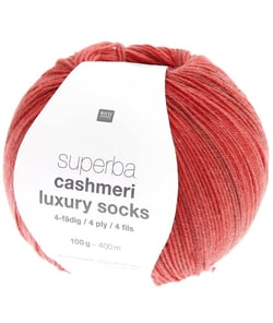 Pelote de Laine à Chaussettes Superba Cashmeri Luxury Socks 4 fils - 100g - Rico Design : Douceur et Luxe pour Vos Pieds Rouge (015 - cerise)