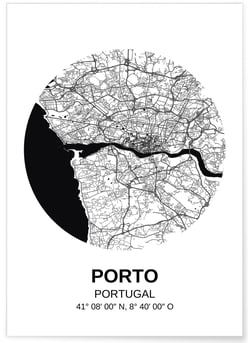 Affiche Carte Porto | A3 : 29,7x42cm
