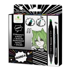 Manga – Marqueurs a alcool + feutre fin - Au Sycomore - Vert