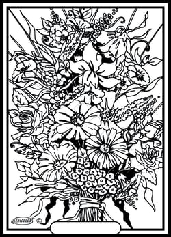 Tableau velours a colorier Bouquet de fleurs Sericolor