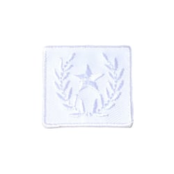 Ecusson thermocollant badge étoile laurier blanc 3cm x 3cm