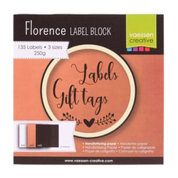 Bloc d'étiquettes Florence - Papier - Blanc, Noir, Kraft - 135 étiquettes