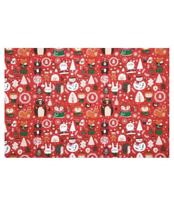 Tissu coton Noël personnages de 140 cm de largeur wonderworld rouge vendu par 50 cm