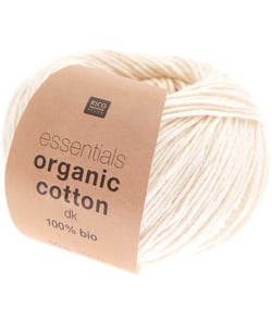 Coton à tricoter Essentials Organic Cotton DK - Rico Design 02 Ecru crème