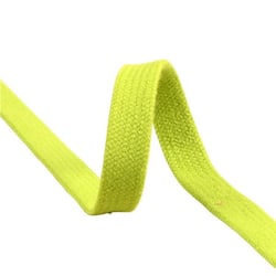 Tresse tubulaire plate au mètre 100 % coton 15mm vert anis
