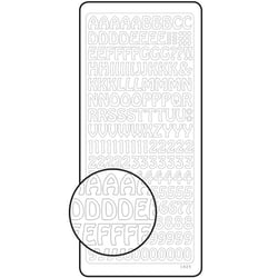 Planche de stickers peel off argentés alphabet majuscules