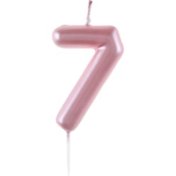 Bougie Chiffre 7 - Rose Pastel