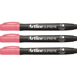 Lot de 3 marqueurs permanents indélébiles pointe conique 1 mm - ARTLINE - Rose - Supreme EPF-700