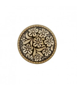 Bouton métal motif floraux 23mm à queue - Prym Gris Fonce