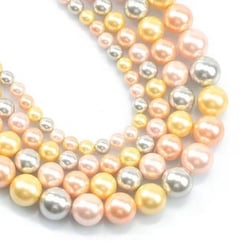30 perles rondes en nacre naturelle teintée 6 mm fabrication bijoux 0511906