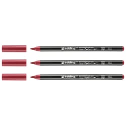 Lot de 3 feutres porcelaine pointe pinceau 1-4 mm - EDDING - Carmin