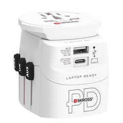 Skross Adaptateur de Voyage Pro Light 45W USB et USB-C Power Delivery Universel Blanc