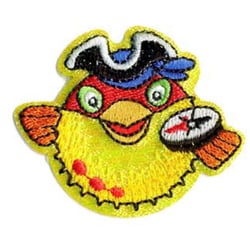 Ecusson thermocollant poisson pirate 4.5x4.5cm