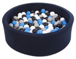 Piscine à balles Aire de jeu + 200 balles bleu marine noir,blanc,bleu,gris - Velinda
