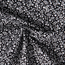 Tissu Coton imprimé Lutos Mina sur fond Noir
