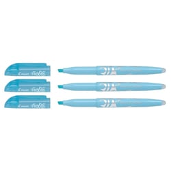Lot de 3 surligneurs effaçables - PILOT - Frixion Light Soft - Bleu pastel - Pointe 4 mm