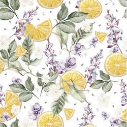 4 serviettes en papier découpage collage 33 cm MIEL CITRON FLEUR FEUILLAGE FR 100