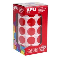 Apli Agipa - Gommettes rouleau Rond Ø 20 mm rouge x 1 770