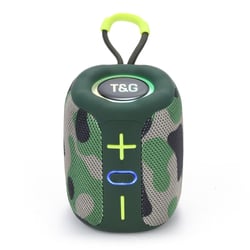 Mini Enceinte Bluetooth Puissante 8W Avec Basses Profondes Et Lumière LED Pour Extérieur Vert YONIS