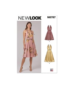 Patron New Look 6797 - Robe femme en deux longueurs taille n°FR 36-46