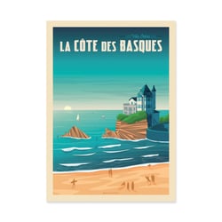 Affiche 30x40 cm - Biarritz - Olahoop Travel Posters