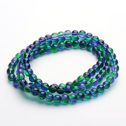 Fil 100 perles ronde en verre 2 couleurs fabrication bijoux 8 mm VIOLET VERT