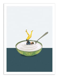 Affiche 30 x 40 cm - Yoga in my yogurt - Maarten Leon