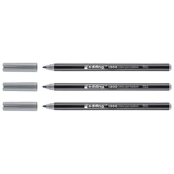 Lot de 3 feutres de coloriage pointe ronde moyenne - EDDING - Gris Argent - 1300