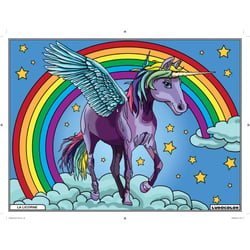 Tableau Velours à colorier Pour enfant La Licorne cascade