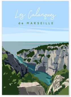 Affiche Les Calanques de Marseille | A3 : 29,7x42cm